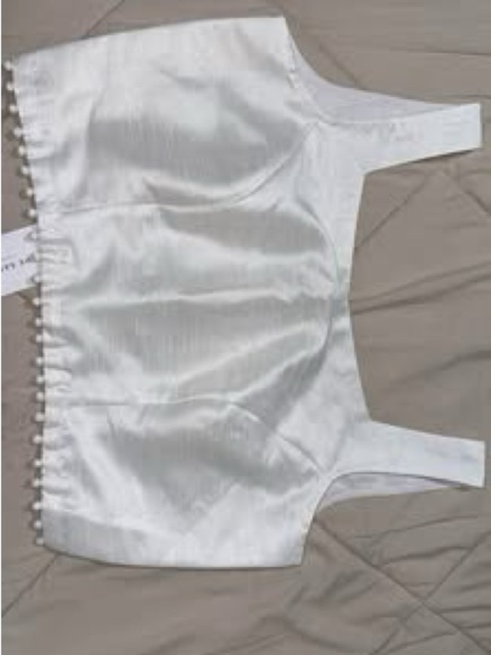 White Satin Crop Tank Top